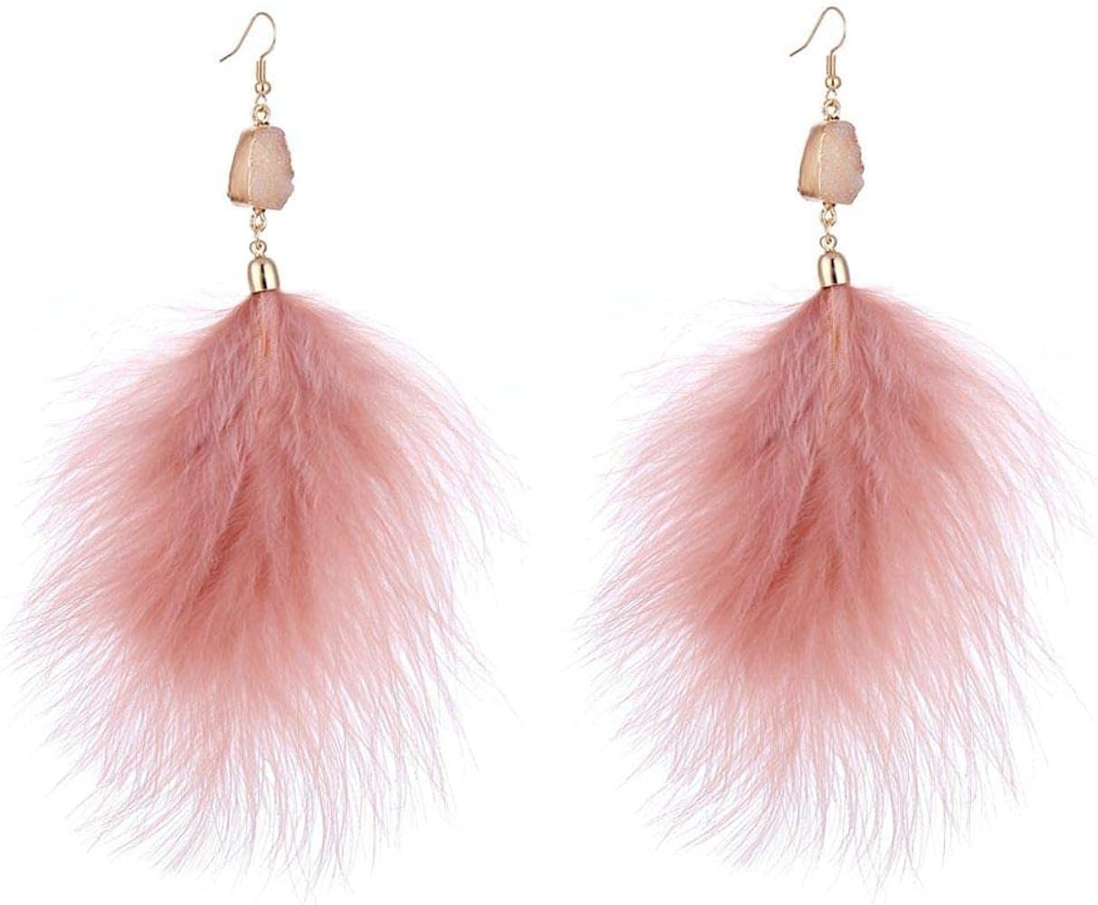 WMGoods Fashion Earrings, Earrings for Women, Dangle Earrings for Women, Pink Feather Earrings, L... | Amazon (CA)