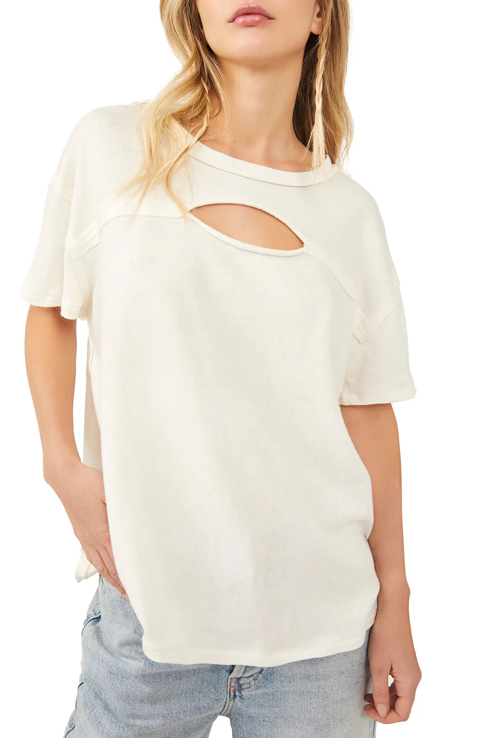 We the Free Cutout Boxy Cotton T-Shirt | Nordstrom