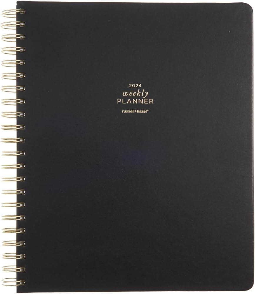russell+hazel 2024 Weekly Planner, October 2023 - December 2024, Office Supplies, Black Vegan Lea... | Amazon (US)