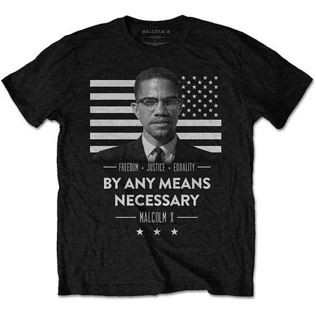 Malcolm X Men's By Any Means Necessary Slim Fit T-shirt Black | Walmart (US)