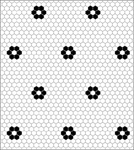 Itsy Bitsy Mini - Black and White Hexagon Flower Tile Dollhouse Flooring Wallpaper 1:12 Scale Pee... | Amazon (US)