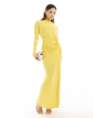 Daska high neck maxi dress in yellow | ASOS (Global)