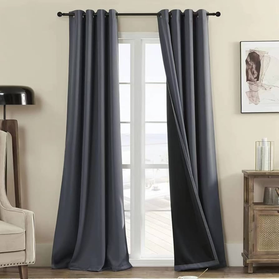 Rutterllow Total Blackout 340 GSM Curtains 2 Panels, Full Shade 84 Inches Long Complete Drapes fo... | Amazon (US)
