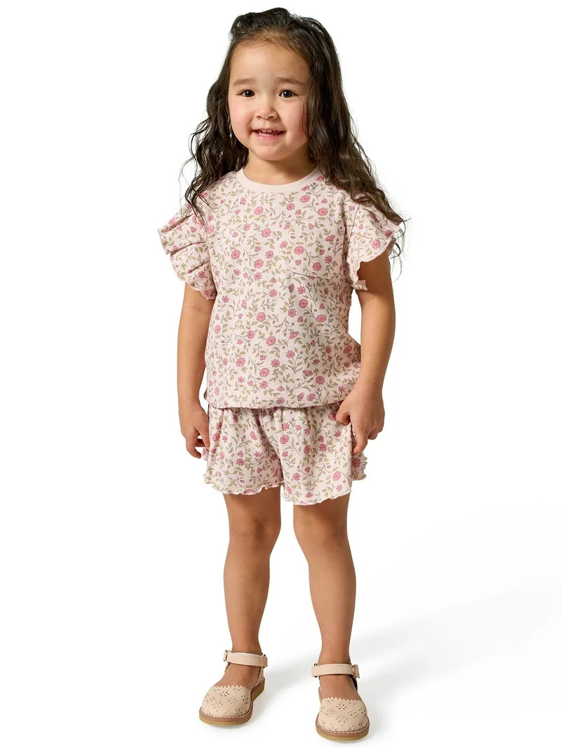Modern Moments by Gerber Toddler Girl Organic Top and Short Set, Sizes 12 Months - 5T | Walmart (US)