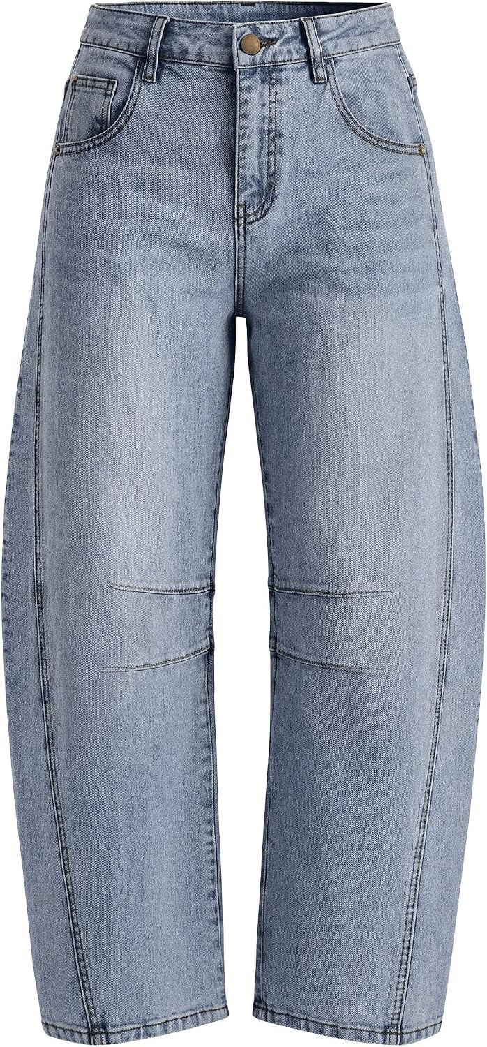 PRETTYGARDEN Women's Barrel Baggy Jeans High Waisted Pants | Amazon (US)