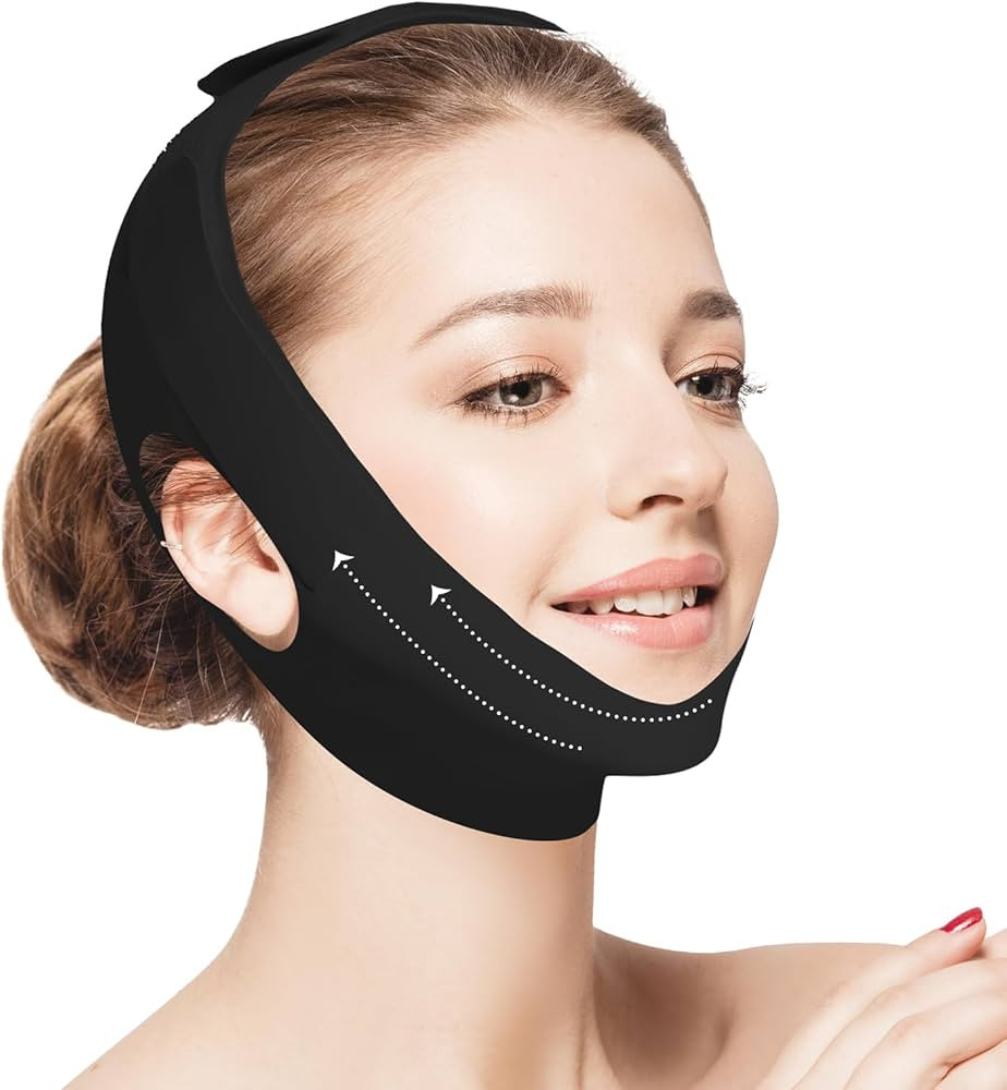 Jawline Shaper Chin Strap for Sleeping, Reusable V-Line Mask for Women Face Lifting Made w/Electr... | Amazon (US)