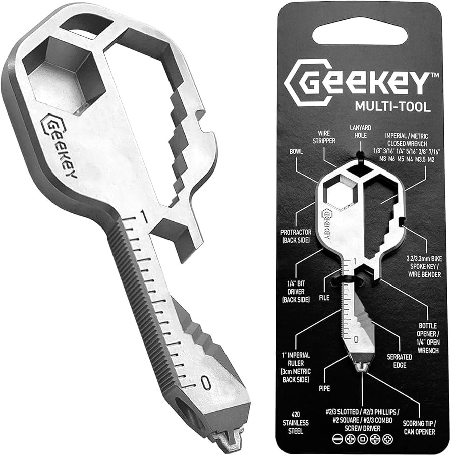 Geekey Keychain Multitool – EDC Tool with 16+ Functions | Small Bottle Opener keychain with Scr... | Amazon (US)
