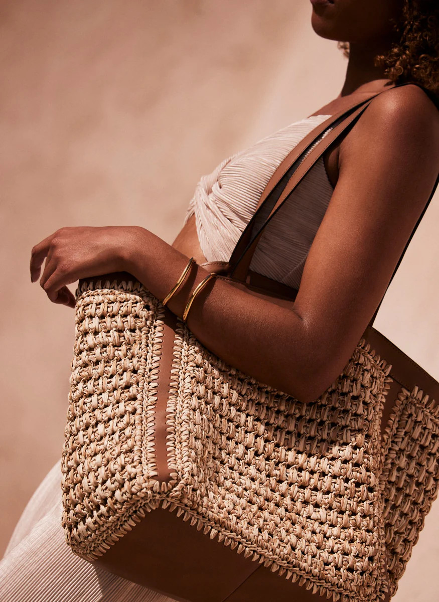 Tan Woven Tote Bag | Mint Velvet