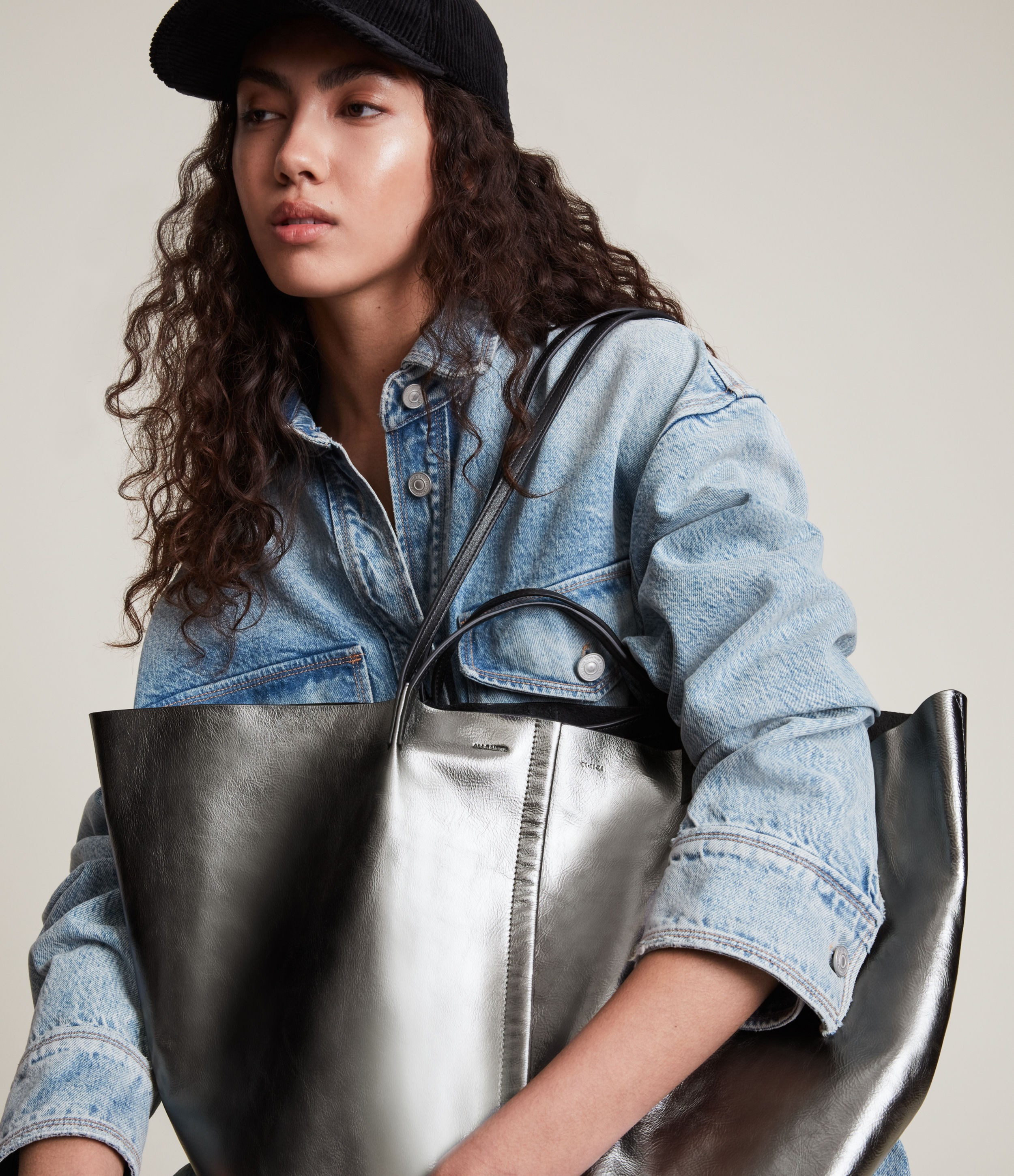 Nadaline Leather East West Tote Bag | AllSaints US