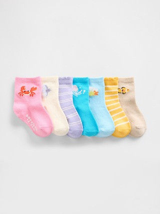 Baby & Toddler Quarter Crew Socks (7-Pack) | Gap (US)