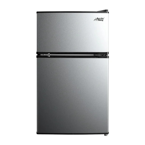 Arctic King 3.2 Cu Ft Two Door Mini Fridge With Freezer Stainless Steel - Energy star certified, ... | Walmart (US)