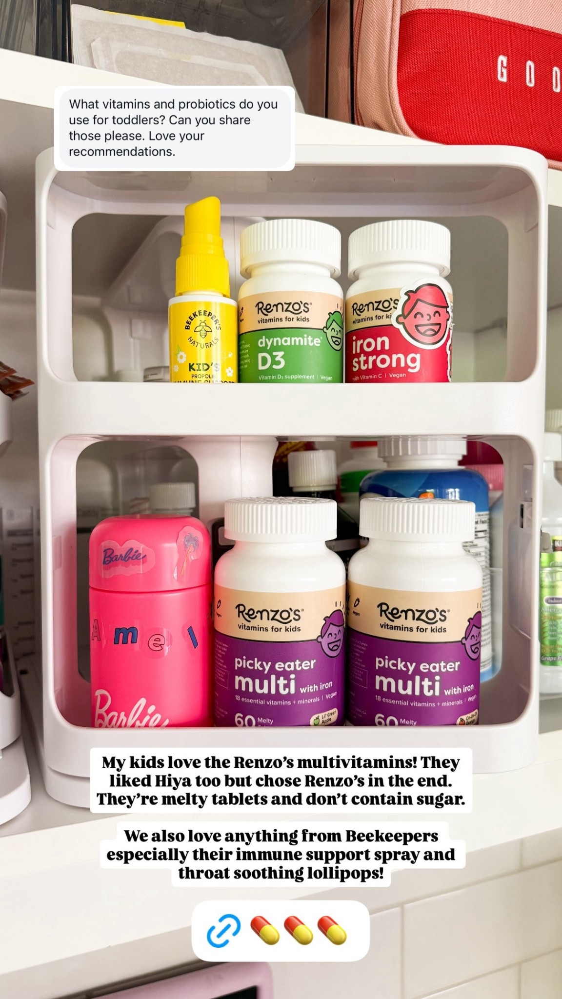 My kids love the Renzo's multivitamins! They liked Hiya too but chose Renzo's in the end.
They're melty tablets and don't contain sugar.
We also love anything from Beekeepers especially their immune support spray and throat soothing lollipops!

#LTKHome #LTKKids #LTKFindsUnder50