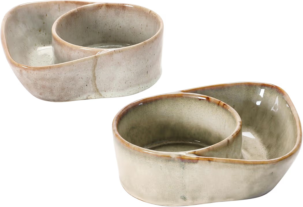 Creative Co-Op Stoneware Cracker & Soup Bowl, Reactive Glaze, 2 Colors (Each One Will Vary) | Amazon (US)