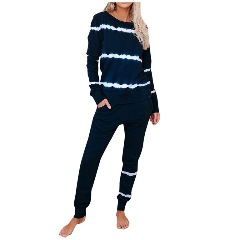 Women Pants Clearance Sale Women Two-Piece Sets Sleepwear Gradient Long Sleeves Tops Long Pants T... | Walmart (US)