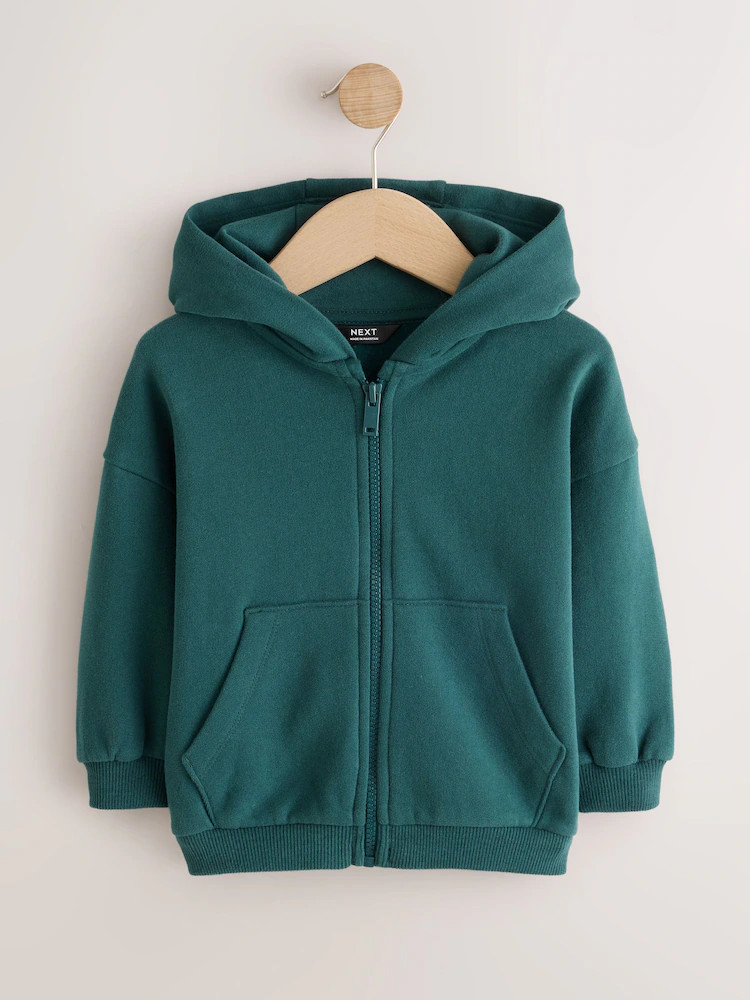Dark Green Soft Touch Zip Through Hoodie (3mths-7yrs) | Next US