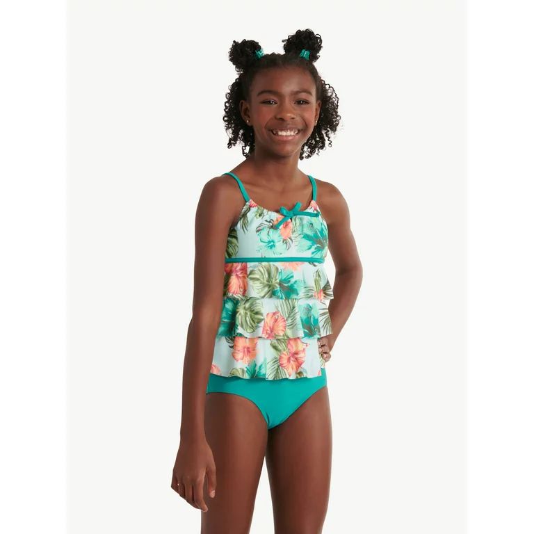Justice Girls Floral Tankini Swimsuit, Sizes 5-18 | Walmart (US)