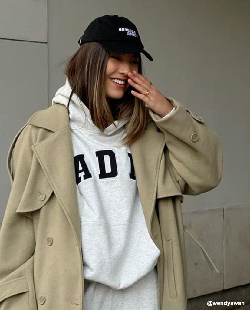 ADA Oversized Hoodie - Light Grey Melange | Adanola UK