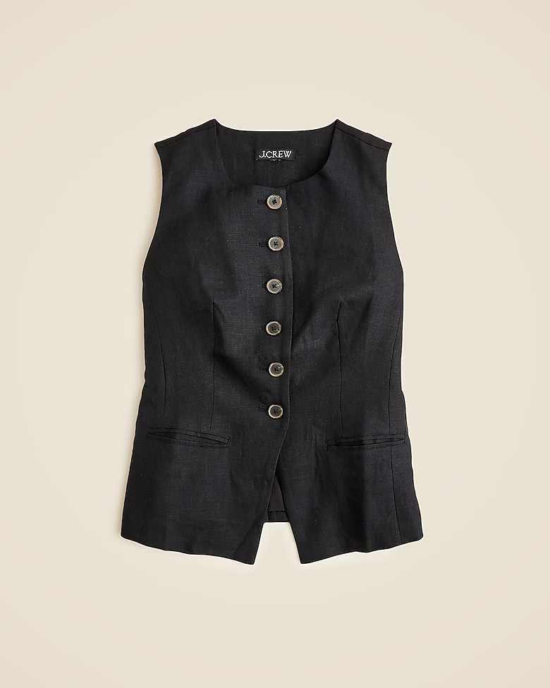 Cutaway vest top in linen | J. Crew US