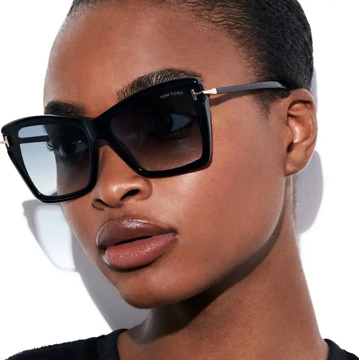 Leah 64mm Gradient Polarized Oversize Butterfly Sunglasses | Nordstrom Rack