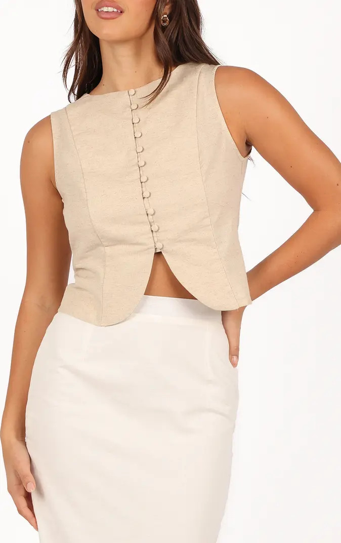 Daniella Cotton & Linen Vest | Nordstrom