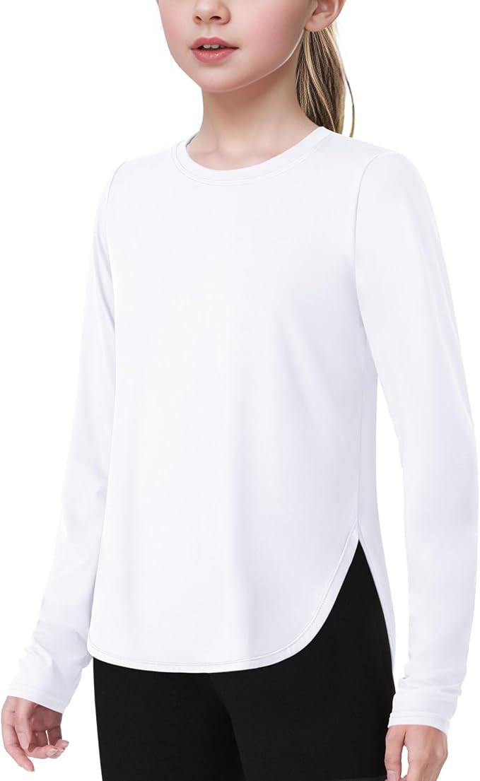 JOCMIC Girls Long Sleeve Shirts Kids Athletic Quick Dry Sun Shirt UPF 50+ | Amazon (US)