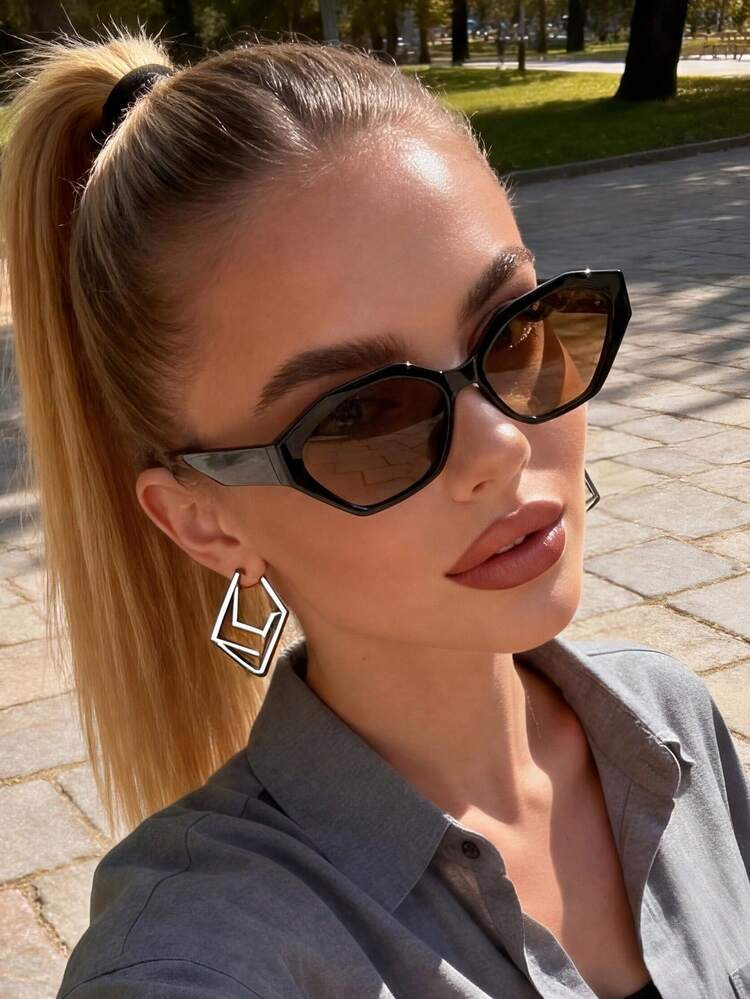 1 Pair Unisex Cat Eye Retro PC Frame Casual Eyeglasses, Fashion Streetwear | SHEIN