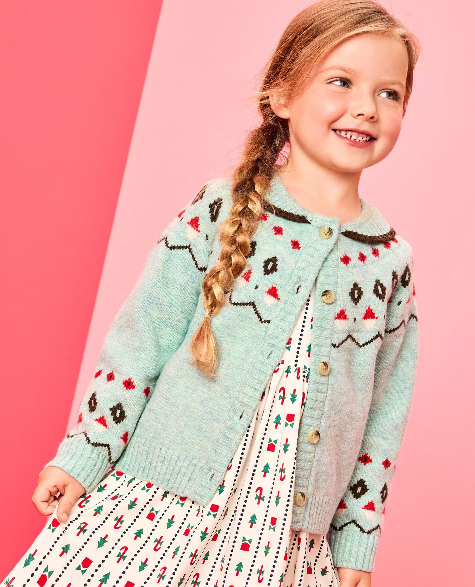 Girls' Winter Fair Isle Collared Cardigan - Size Toddler 3 by Hanna Andersson | Hanna Andersson