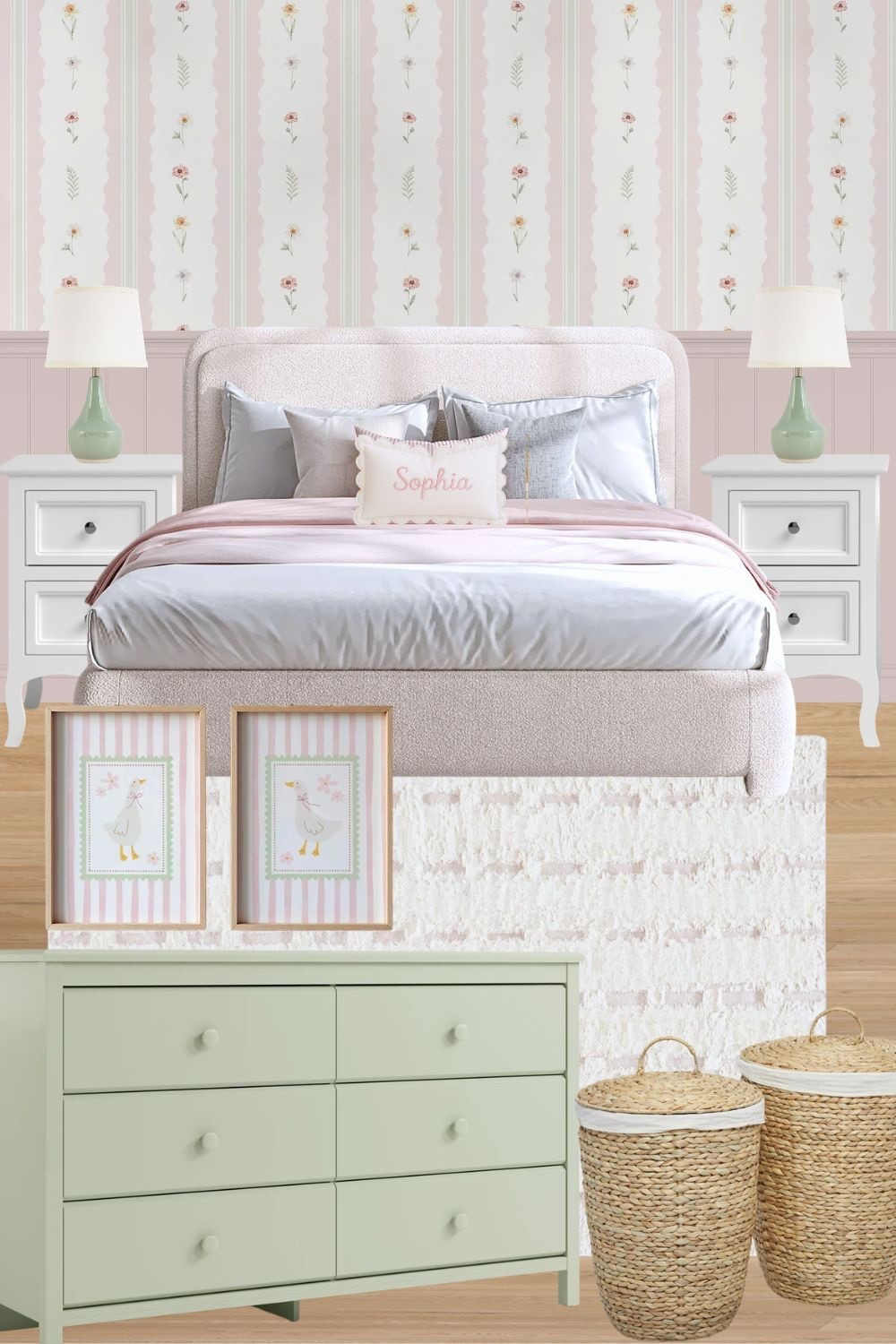 Pink and Green Girl Bedroom Inspiration 💕

Kids bedroom furniture, kids wallpaper, girl bedroom wallpaper, silly goose decor, kid bedroom inspo, toddler girl room inspiration, floral wallpaper, scallop decor @Wayfair 
@Etsy 

#LTKHome #LTKKids