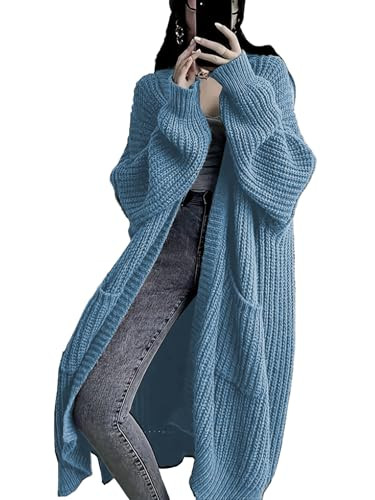 Womens Long Cardigan Sweaters Open Front Oversized Duster with Pocket for Women 2025 Fall Winter ... | Amazon (US)