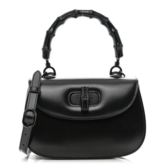 Boarded Dyana Lux Calfskin Web Monochrome Small Bamboo 1947 Top Handle Bag Black | FASHIONPHILE (US)