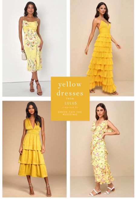 Yellow dresses from Lulus. 
wedding guest dress
 spring dresses
Yellow dresses for wedding guests, yellow bridesmaid dresses, pretty dresses for weddings, dresses under 100, maxi dress, floral dress, tiered dress. Follow Dress for the Wedding on LiketoKnow.it for more wedding guest dresses, bridesmaid dresses, wedding dresses, and mother of the bride dresses. 

Follow my shop @dressforthewed on the @shop.LTK app to shop this post and get my exclusive app-only content!


#LTKfindsunder100 #LTKmidsize #LTKwedding
