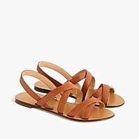 Cross-strap sandals in leather | J.Crew US