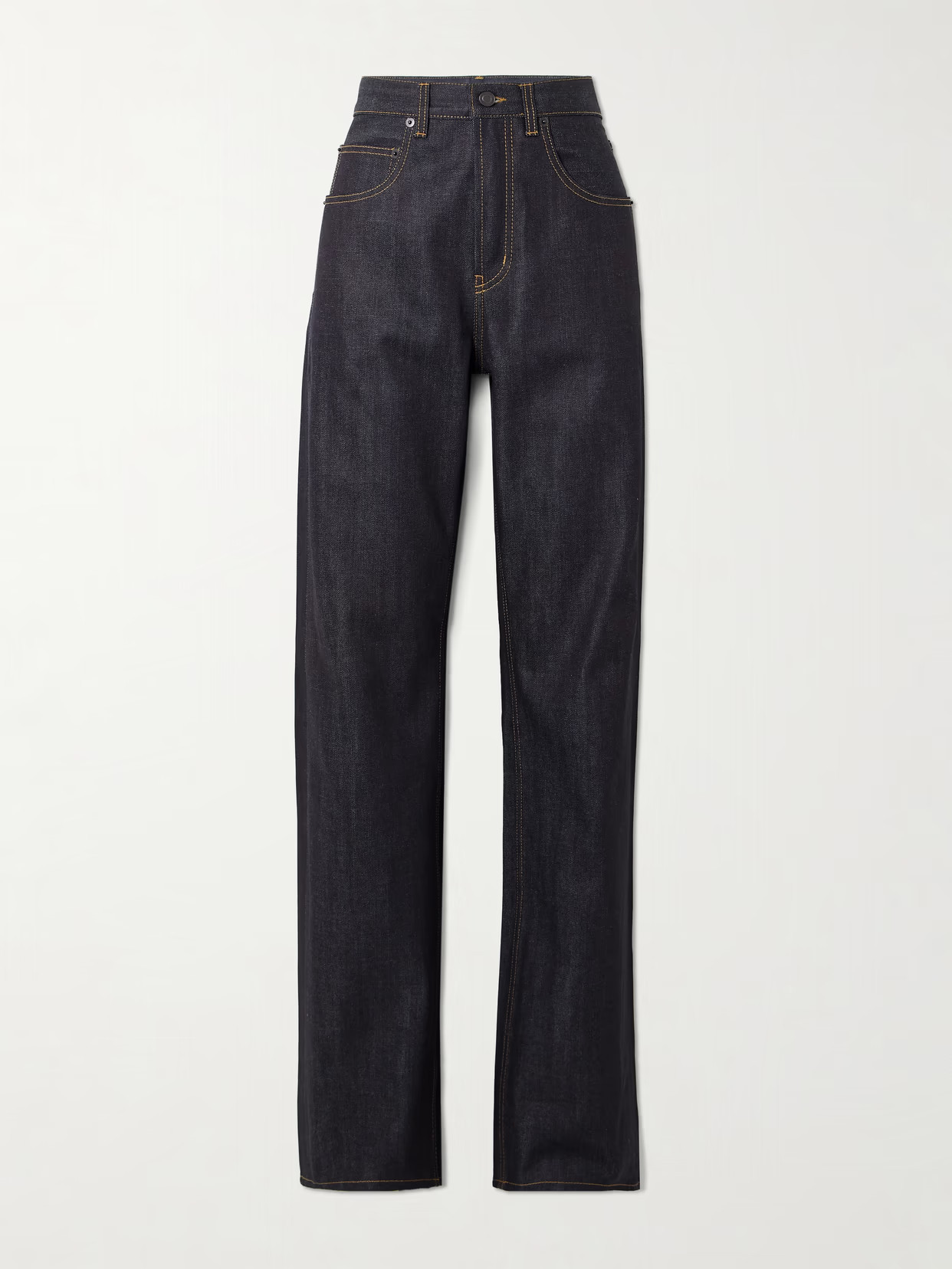 SAINT LAURENT - High-rise Straight-leg Jeans - Blue | NET-A-PORTER (US)