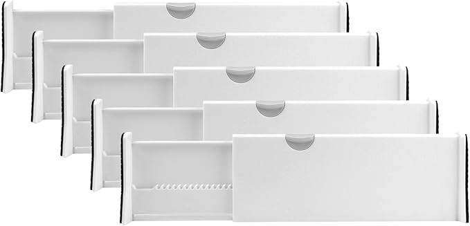 Rapturous 5 Pack Drawer Dividers – 4 Inch High Expandable Dresser Drawer Organizers, Anti-Scrat... | Amazon (US)
