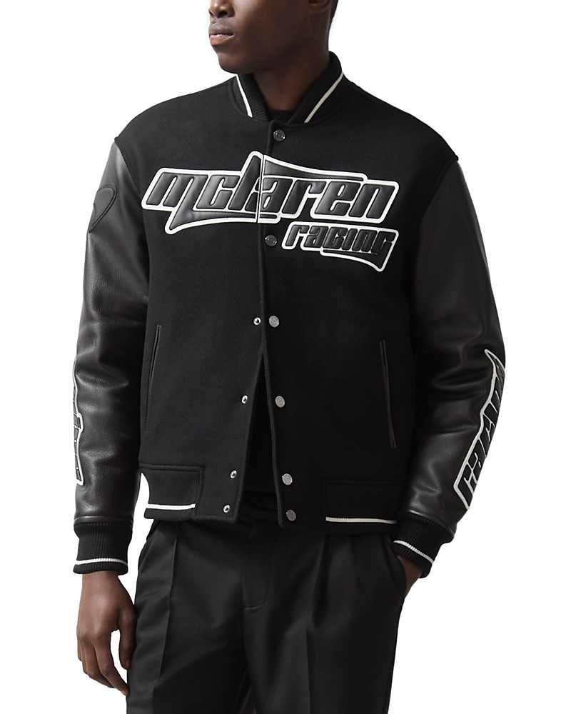 Reiss McLaren Circuit Leather Sleeve Wool Bomber Jacket | Bloomingdale's (US)