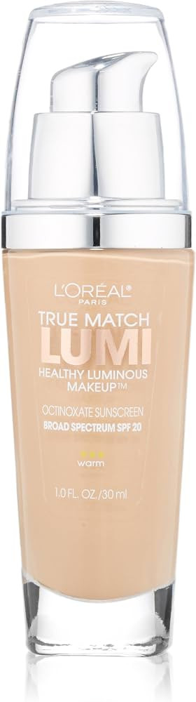 L'Oreal Paris True Match Lumi Healthy Luminous Makeup, W3 Nude Beige, 1 fl; oz. | Amazon (US)