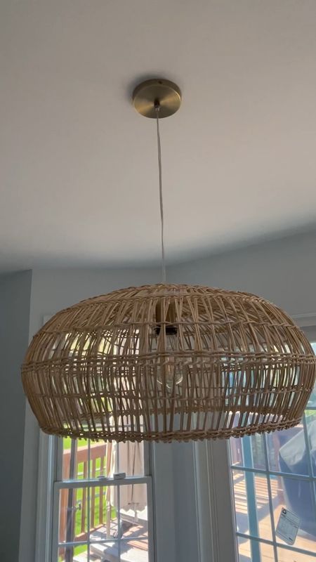 This bamboo open weave orb pendant light fixture form World Market is so much prettier in person and a great option for UNDER $100!

Kitchen light fixture, kitchen dining table chandelier, woven chandelier, woven pendant chandelier, kitchen bamboo light fixture. Orb light pendant. Woven light fixture for kitchen table, bamboo light fixture for kitchen.

#LTKstyletip #LTKFind #LTKhome