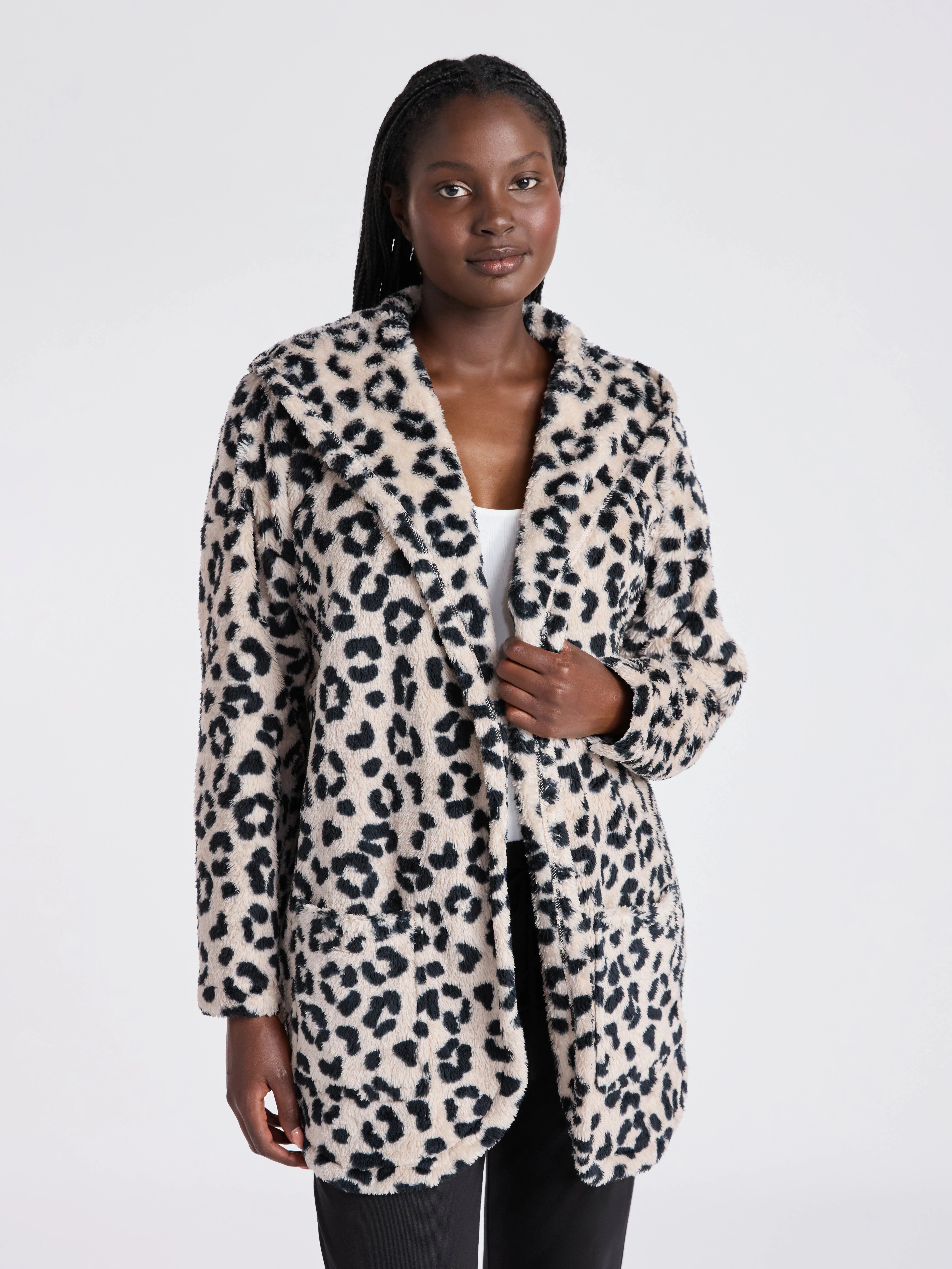 Joyspun Women’s Plush Sleep Cardigan, Size XS-3XL | Walmart (US)