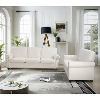 Upholstery rolled arm 2 pieces living room set | Wayfair North America