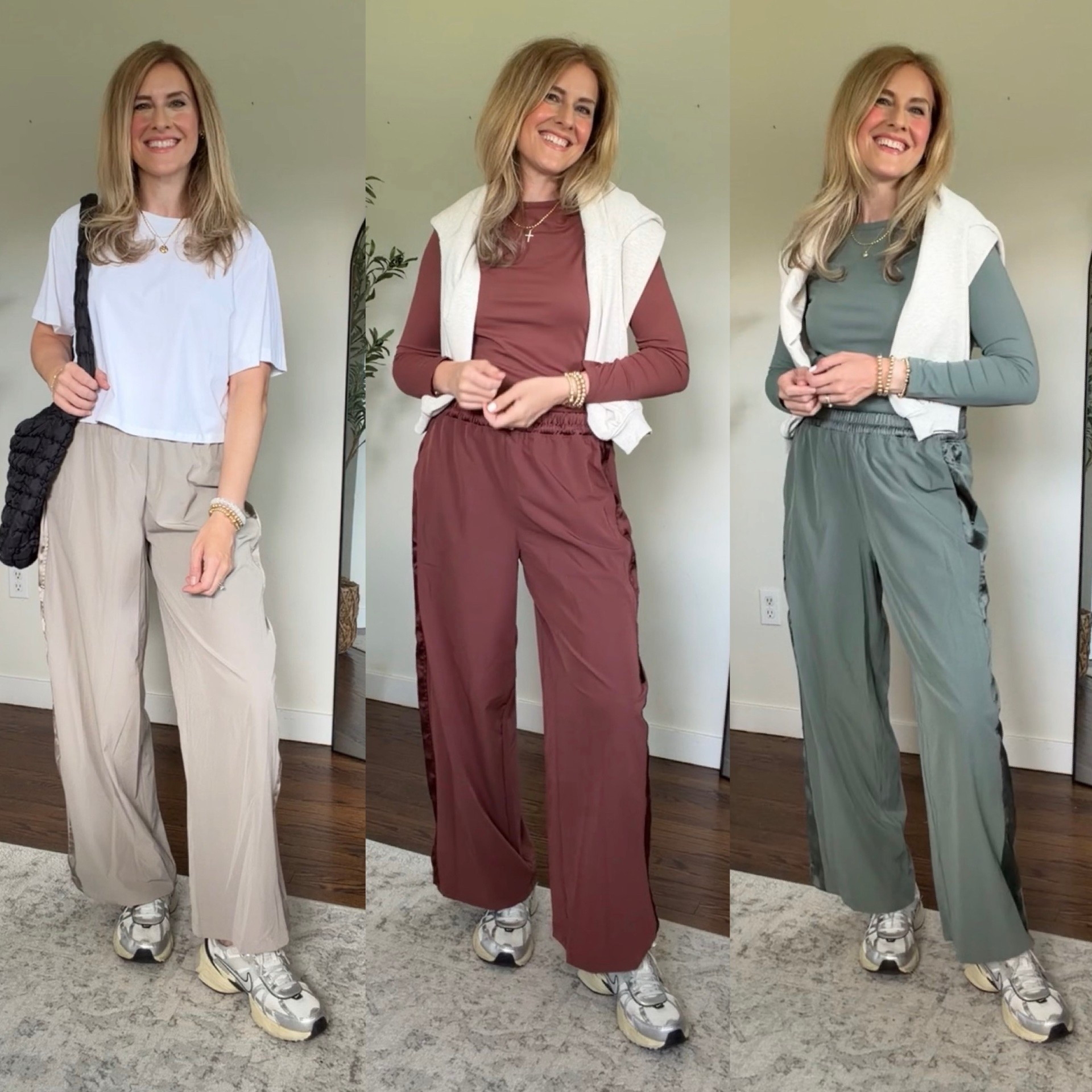 I love these Walmart pull on Featherstretch pants! They have the coolest satin side stripe. Wide leg, fit tts, I am 5’8” and got a medium. #walmartfashion

#LTKOver40