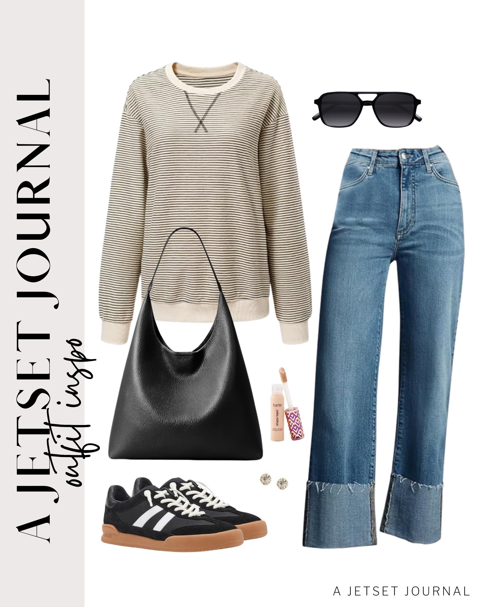 Styling my new striped crewneck pullover for the season. Such an easy go to piece.
faux leather jacket, square sunglasses, wide leg high waisted jeans,  trendy look, viral products, casual outfit idea, how to style, ways to style, amazon fashion, affordable style, shoe inspo, winter to spring outfit, winter to spring style, transitional style

#LTKU #LTKootd #LTKSeasonal