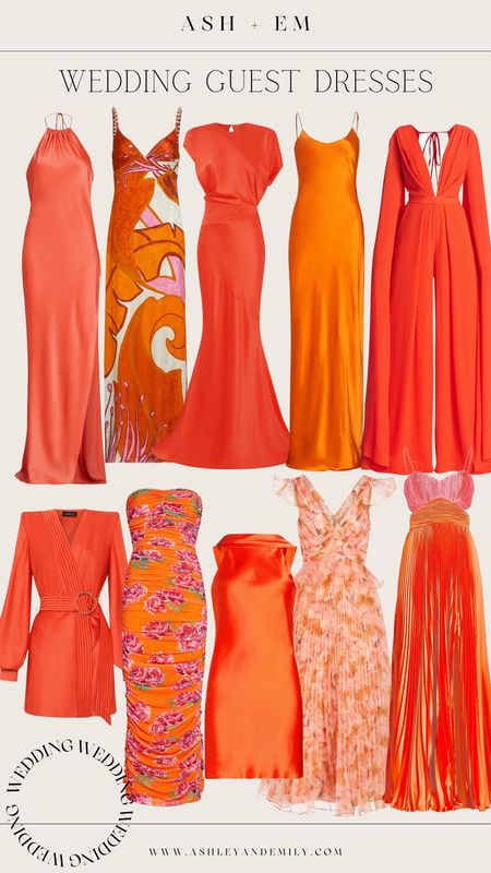 Orange wedding guest dresses - summer wedding guest dresses 

#LTKwedding #LTKSeasonal #LTKstyletip