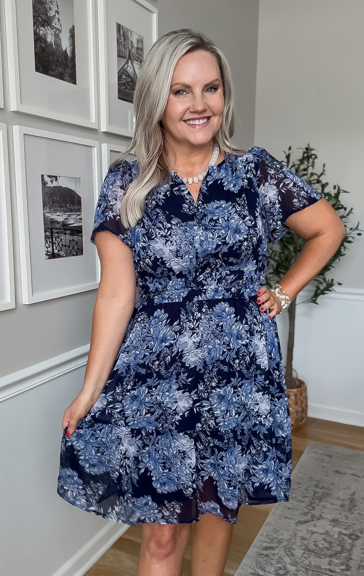 This one is such a classic. The navy print feels timeless and the fit is so flattering with a little shape through the waist and an easy flowy skirt. Perfect for anything from church to dinners or summer events.

navy dress floral dress classic style summer dress occasion dress church outfit date night outfit feminine dress flattering fit easy outfit ideas lovelylifestyling 

#LTKootd #LTKMothersDay #LTKSeasonal