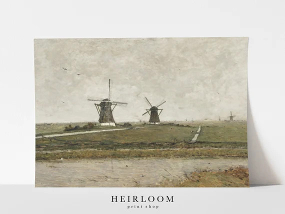Windmill Painting | Farm Decor | Vintage Windmill Art | Farm House ART PRINTS | Mills | Etsy (US)