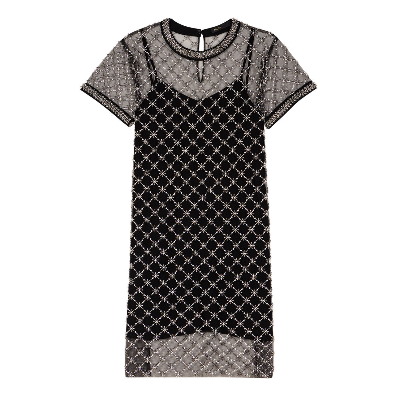 MAJE Embellished Diamond Mini Dress - Red | Brown Thomas (IE)