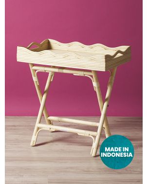 26in Rattan Folding Tray Table | Accent Furniture | HomeGoods | HomeGoods
