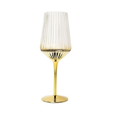 Kinor Clear Wine Glasses with Gold Stem - 6-Pack, 17.2oz Capacity | Target