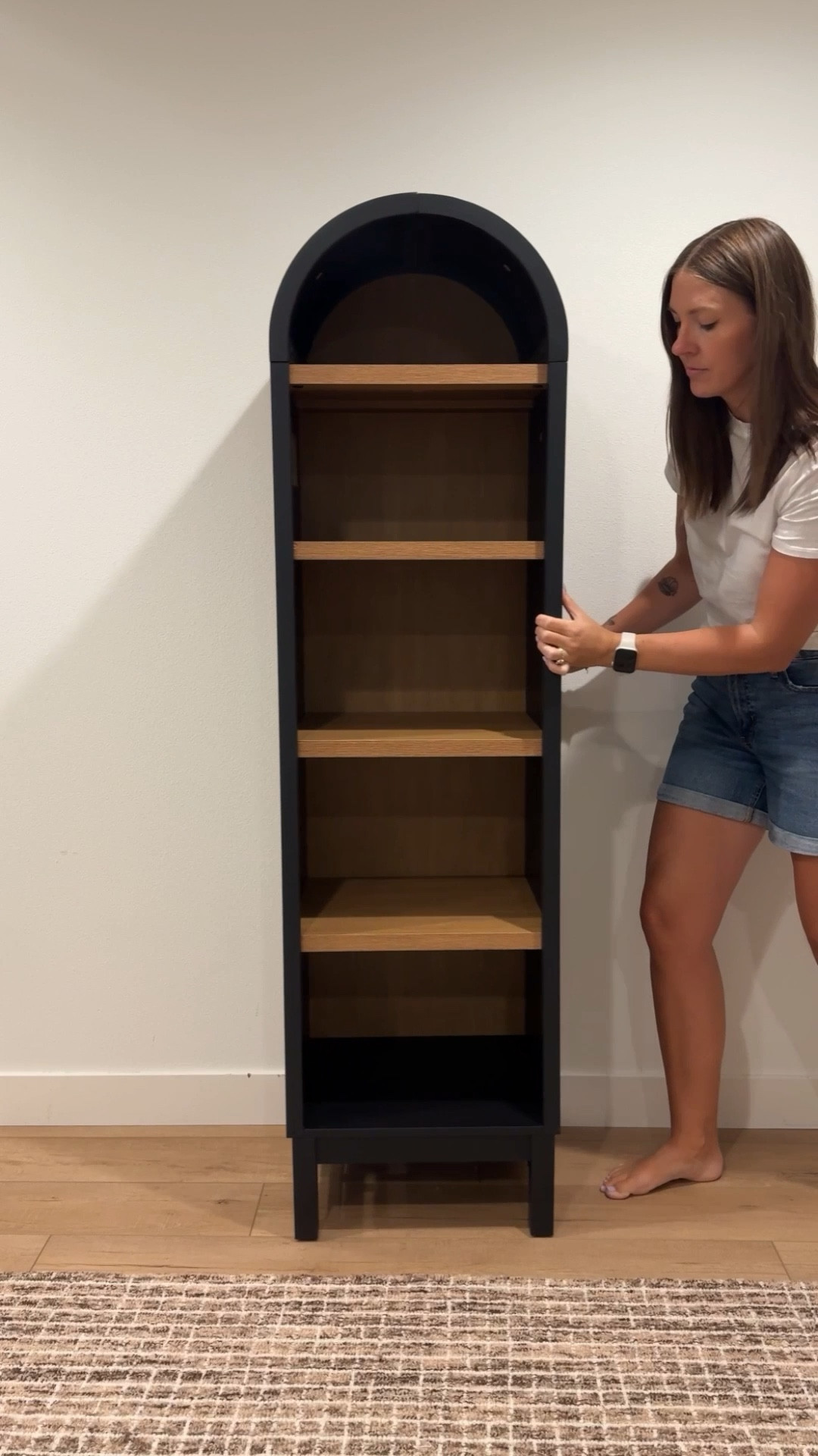 Back in stock! The cutest narrow arch bookcase from Walmart! In stock in black and honey wood. Under $150!

#LTKStyleTip #LTKHome