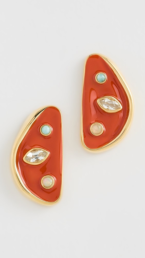 Isola Stud Earrings In Melon | Shopbop