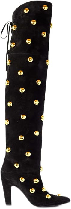 LOCERICH Women's Studded Over the Knee Boots Pointed Toe Pull On Thigh High Boots for Women Suede... | Amazon (US)